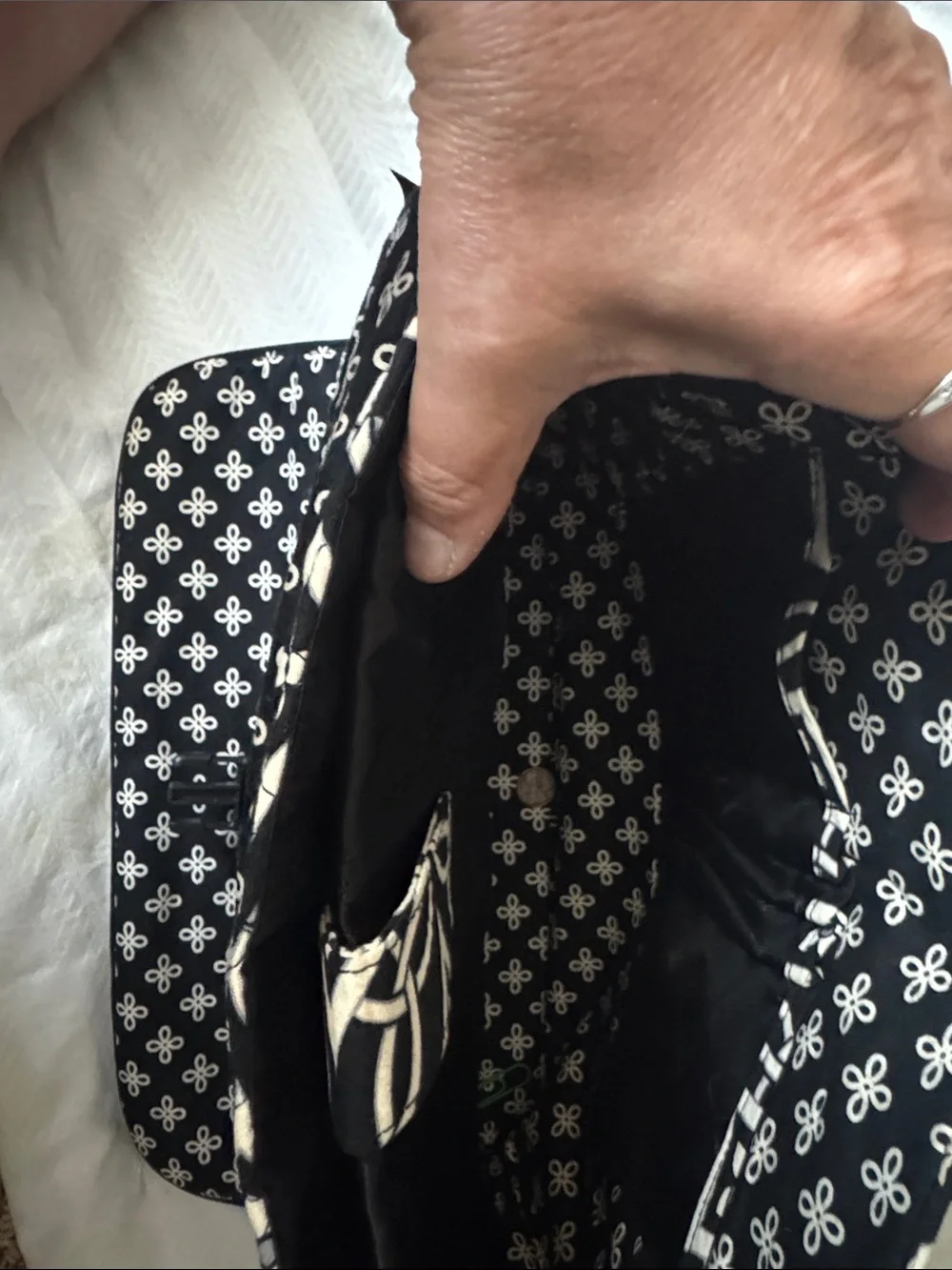 Vera Bradley Black & White Quilted Cosmetic Case